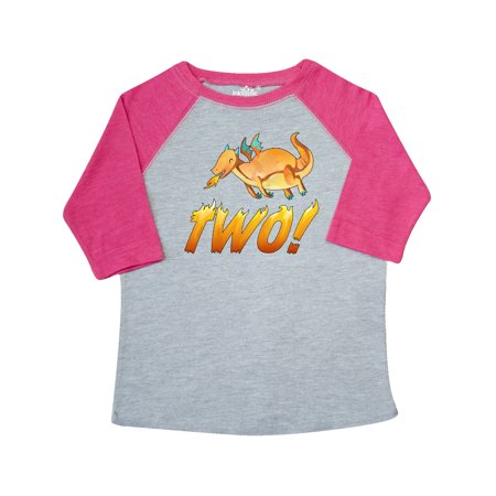 

Inktastic 2 Second Birthday Orange Dragon Breathing Fire Gift Toddler Boy or Toddler Girl T-Shirt