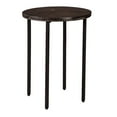 thumbnail image 3 of Round Wooden Top Metal Accent Table, Set of 2, Brown and Black- Saltoro Sherpi, 3 of 5