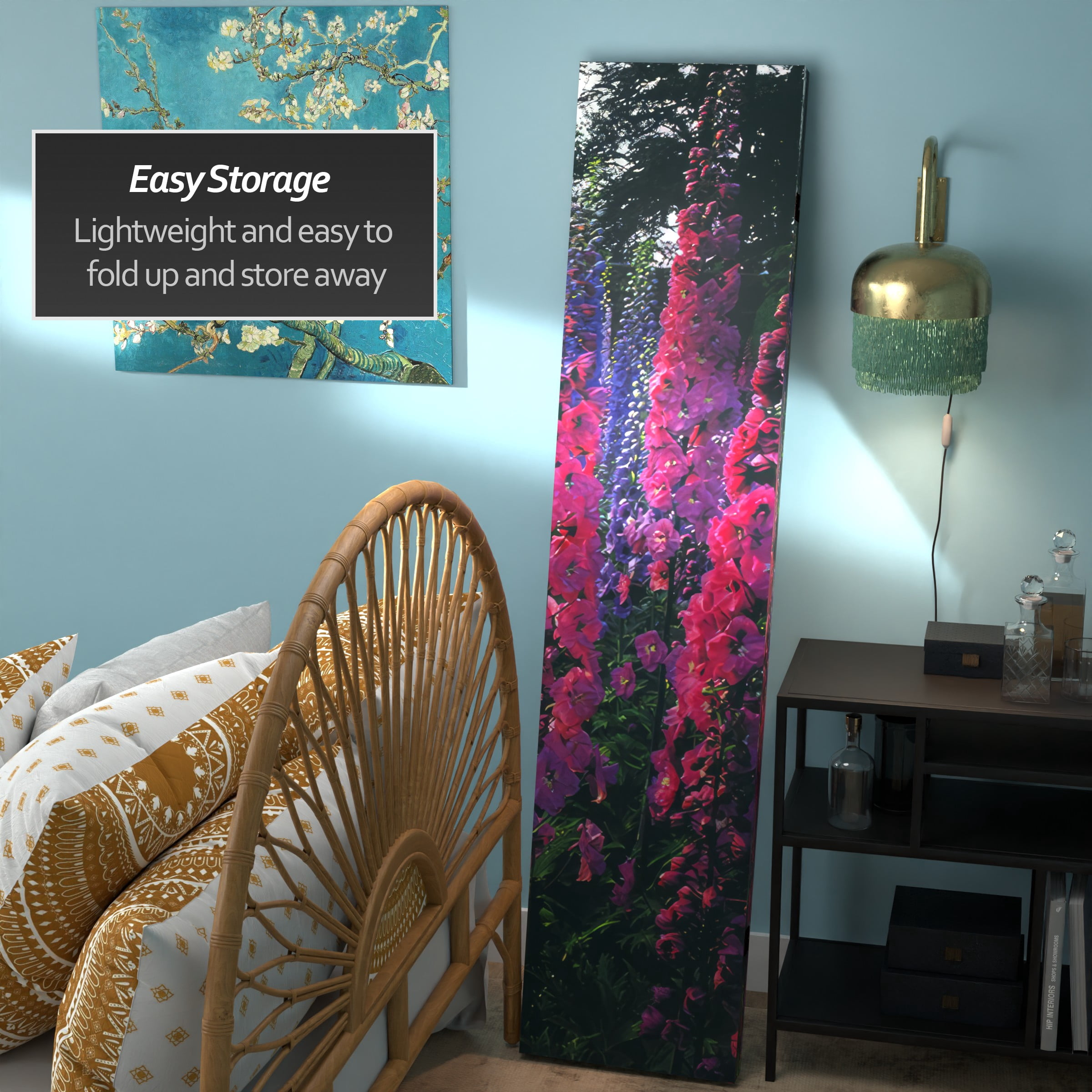 Oriental Furniture 6 ft. Tall French Garden Double Sided Room Divider - 3 Panel