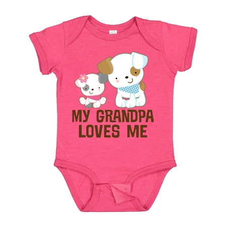

Inktastic My Grandpa Loves Me Girls Gift Baby Girl Bodysuit