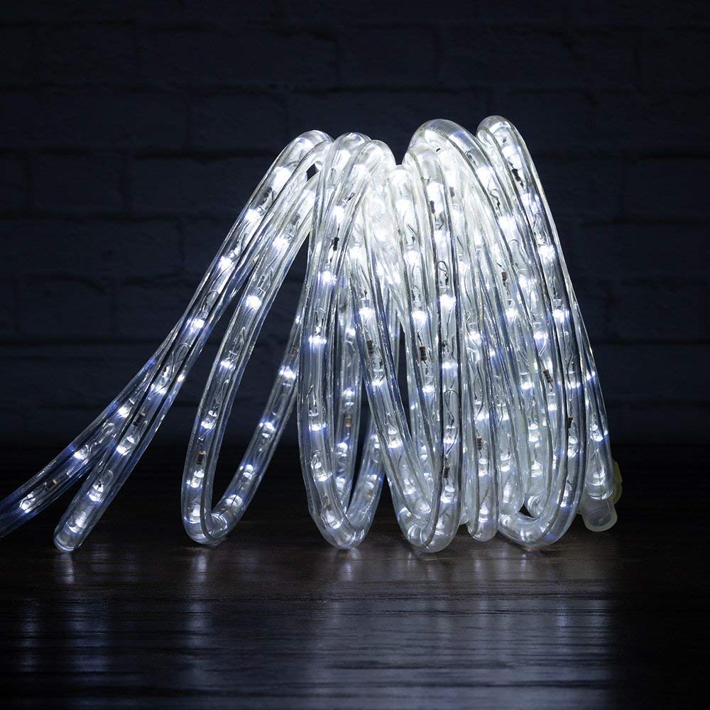 10, 25, 50 ft Option Warm White LED Rope Lights 2 Wire Accent Holiday Christmas Party Decoration Extendable Lighting | ETL Certified West Ivory 1//2 25 feet