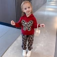 thumbnail image 5 of HCYSFG Cheetah Print Outfit Sets For Girls Leopard Print 2 Piece Tops Hooded Long Sleeve Butterfly Sweatshirt Jogger Pants Bottoms, 5 of 9