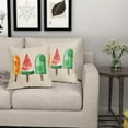 thumbnail image 6 of Summer Ice Cream Popsicle Pillow Covers 18X18 Inch Watercolor Orange Watermelon Kiwi Fruits Decorative Pillow Cases Set of 2 Seasonal Throw Pillows Farmhouse Home Decor for Couch Cushion Outdoor, 6 of 6