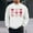 White, variant on Men's Crewneck Sweatshirts Hearted Print Long Sleeve Casual Pullover Shirt Hip-Hop Sweater White L