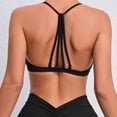 thumbnail image 4 of Women's Sports Bra Yoga Solid Sleeveless Cold Shoulder Casual Tanks Blouse Tops Intimates Bras for Women No Underwire Black M, 4 of 4
