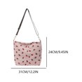thumbnail image 2 of Bolso bandolera con diseño de fresa para mujer bolso de compras de pana de gran capacidad para niñas, 2 of 9