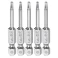 thumbnail image 1 of 5uds T10 Magnético Seguridad Estrella 5 Puntos Torx Destornillador brocas 1/4" Hexagonal Vástago 2" Longitud, 1 of 5
