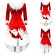 thumbnail image 3 of Nuevo vestido navideño con estampado de Papá Noel y alce para mujer, vestido de fiesta asimétrico de manga larga con cuello peludo para invierno, 3 of 5