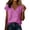 Tops-550Hot Pink, variant on Linen Tunic Tops for Women Split V Neck 3/4 Sleeve Business Casual Tops Loose Fit Floral Print Pleated Front Lightweight Flowy Summer Spring Tops