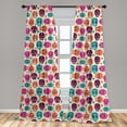thumbnail image 5 of Ambesonne Sugar Skull Curtains, Hearts Flora, Pair of 28"x63", Multicolor, 5 of 5