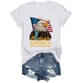 thumbnail image 5 of idosla Women's 250Th Anniversary Print Vintage Celebration T-Shirt 1776-2026 250 Patriotic Tee Casual Crew Neck Summer Tops (White, S), 5 of 8