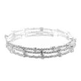 thumbnail image 5 of WASHWEPE Circular Bangle Silver Zinc Alloy Rhinestone Bracelet 1Pack, 5 of 8