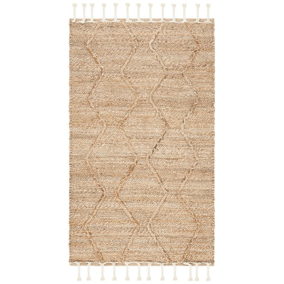 SAFAVIEH Natural Fiber Ilija Geometric Jute Area Rug, Natural, 3' x 5'