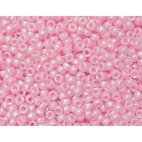 JOLLY STORE Crafts Pink Pearl 7x4mm Mini Pony Beads, Made in USA, 1000pcs