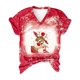 thumbnail image 5 of Camisetas de manga corta con cuello en V de alce de Navidad sueltas casuales para mujer Tops de mujer para hombre Pompotops hkajfhjk473169, 5 of 6