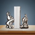thumbnail image 2 of Modern Ceramic Bookends With Rabbit Design Decorative Desk Items For Bookshelves And Giving Set Of 2 With Books Elegant And Stylish Home Cool Christmas Ornament Mailman Ornament Christmas Ornament, 2 of 3