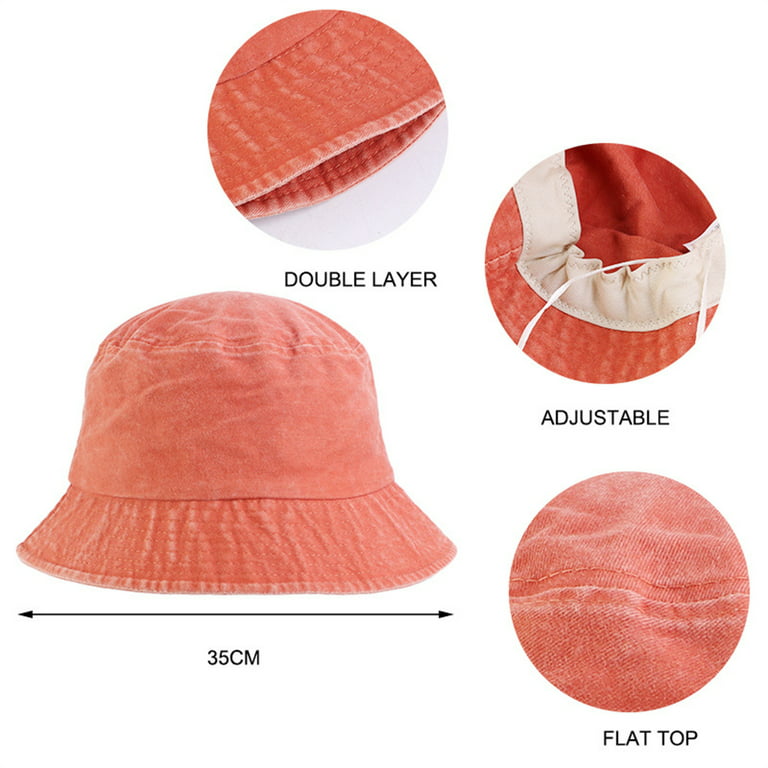 WEAIXIMIUNG Bucket Hats for Women Big Head Unisex Double Side Wear  Reversible Bucket Hat Trendy Cotton Twill Canvas Sun Fishing Hat Fashion  Cap Orange 