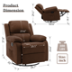 thumbnail image 2 of Korser Sillón Reclinable Giratorio 360°Adultos,Mecedora Pequeña Para Espacios Reducidos,Lino,Marrón, 2 of 6
