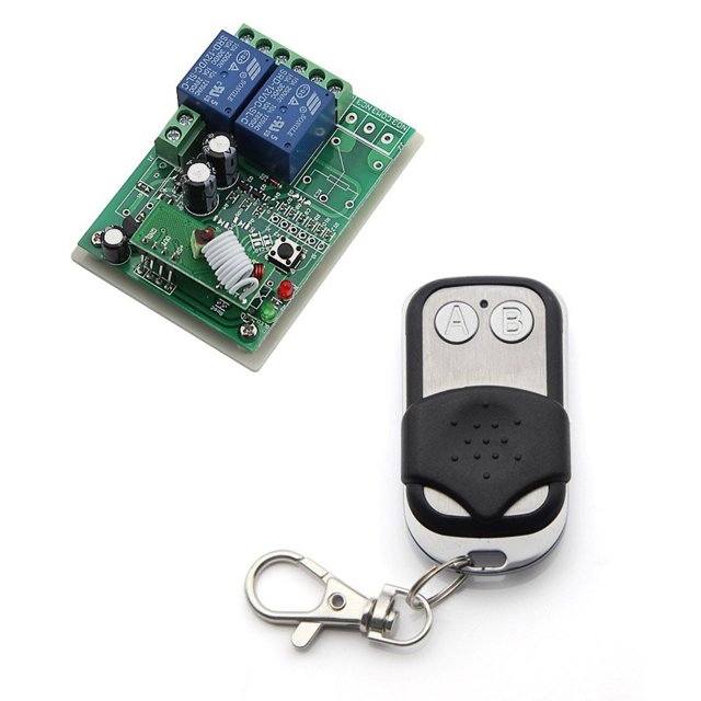DC 12V 2CH RF Relay Smart Wireless Light Switch Garage Door Remote