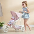 thumbnail image 5 of Olivia's Little World - Polka Dots Princess Baby Doll Twin Jogging Stroller, Pink and Grey, 5 of 6