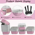 thumbnail image 3 of Topboutique Aluminum Foil Cups 30 Pcs 5 oz Dessert Cups Cupcake Liners Foil Baking Cup Disposable Ramekins Cake Pans Square Cupcake Container Foil Flan Baking Cups with Lids & Spoons for Party,Pink, 3 of 8