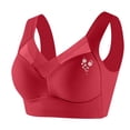 thumbnail image 4 of Gmluru Bras for Women Large Bust Adjustable Bra, Daily Bra,Large-Sized Lace Vest Underwear Without Steel Rings, Thin Side-Cinched Secondary Breasts, Wine, 4 of 4