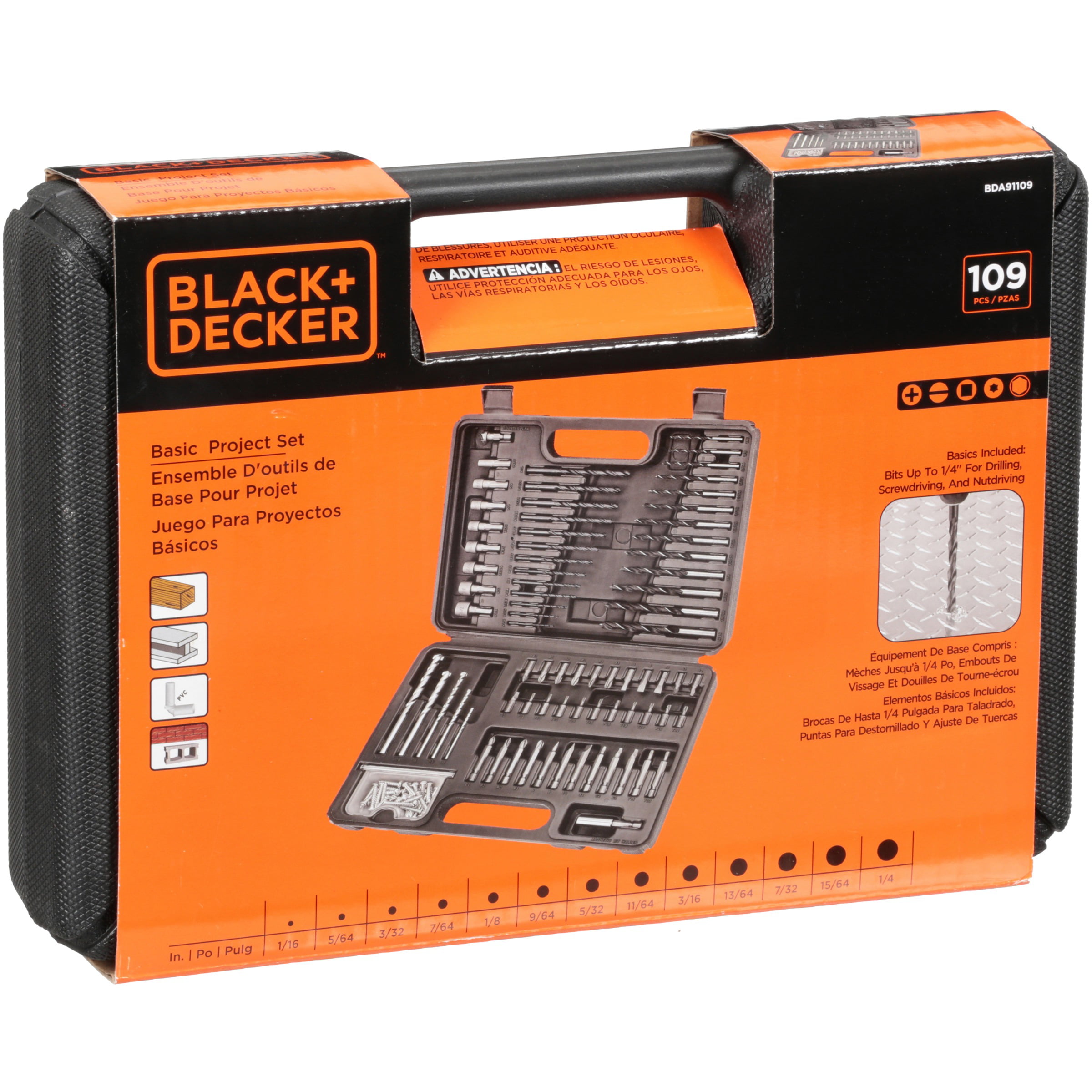 BLACK+DECKER BDA91109 Combination Accessory Set, 109-Piece with  BLACK+DECKER BDCDD120C 20V MAX* Lithium Single Speed Drill/Driver