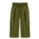 thumbnail image 4 of Capri Pantalones para Mujeres Casual Verano Color Sólido Lino, Bolsillos Cintura Elástica Pantalones Cortos Ligeros, 4 of 4