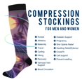 thumbnail image 2 of FORMRS Womens Knee High Socks Casual Long Thick Travel Daily Wear, 1 Pair, Night Purple Road, 2 of 6