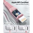 thumbnail image 2 of Cargador Lightning Cable Aioneus para iPhone, 3 m, paquete de 2 unidades, color rosa, 2 of 7