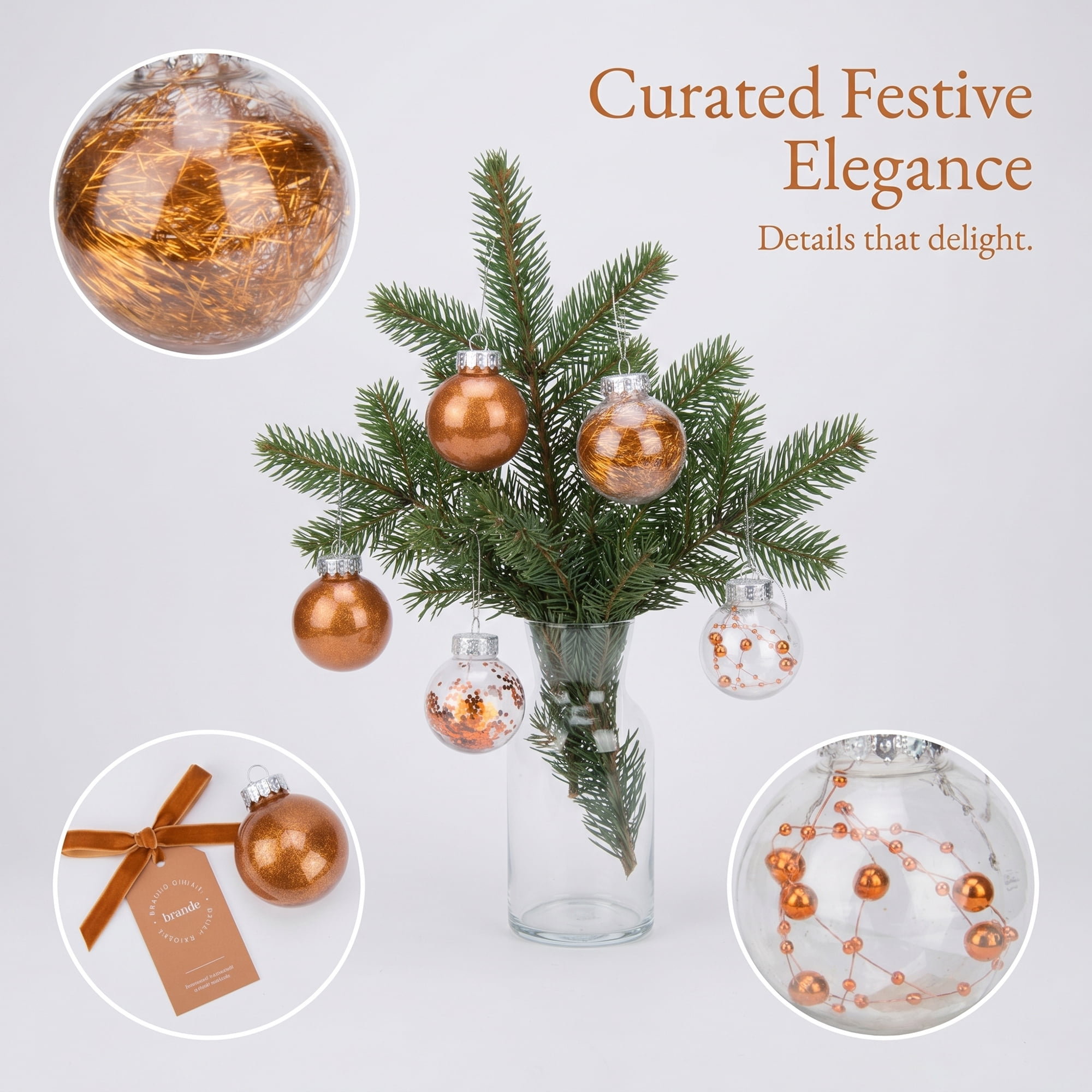 Unique Bargains Christmas Tree Ornaments - 24 Pack Baubles Shatterproof Balls Bronze 2.4"