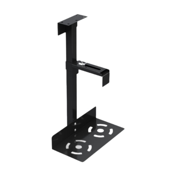 Soporte para CPU que ahorra espacio debajo del escritorio. Soporte para PC para el lado escolar debajo de la mesa. Negro