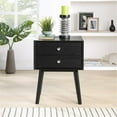 thumbnail image 3 of Maklaine Contemporary Wood 24''H x 18''W x 15''D Black Night Stand, 3 of 3