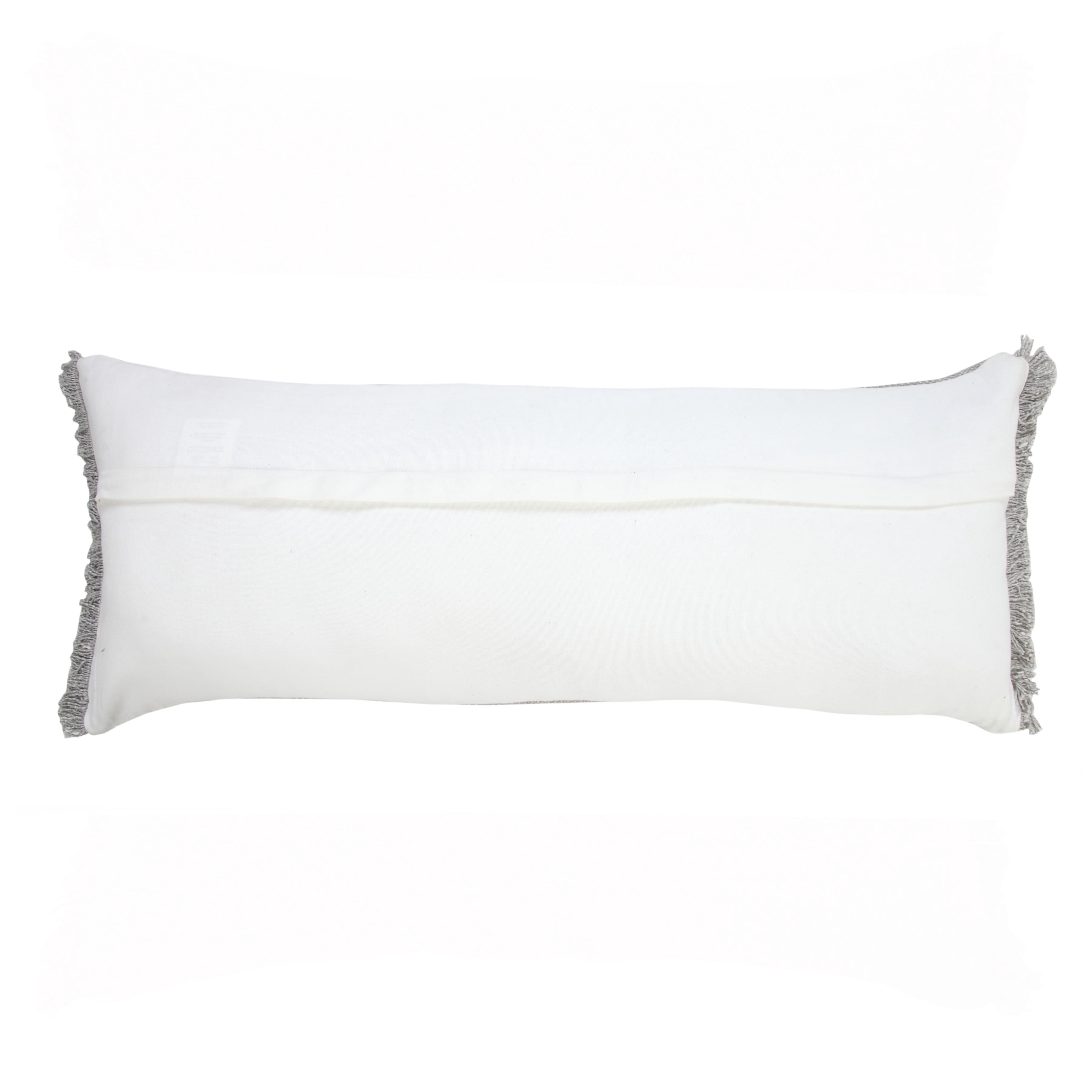 Ox Bay Nellie 14" x 36" Gray Soild Cotton Adult Decorative Lumbar Throw Pillow