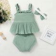 thumbnail image 2 of Vedolay Two Piece Sets For Girls Girl's 2Pc Sets Ruffle Tank and Drawstring Shorts Set,Green 18-24 Months, 2 of 5