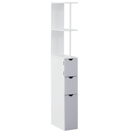 

54 Bathroom Cabinet Shelf Toilet Tissue Cupboard Storage Organizer w/ Drawers