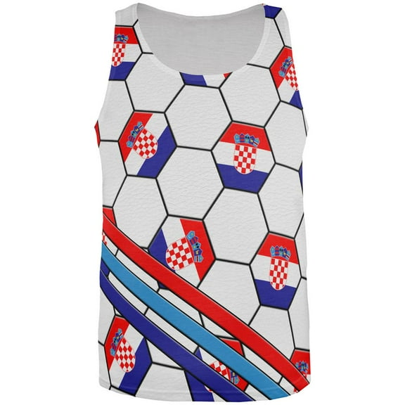 World Cup Croatia Soccer Ball All Over Mens Tank Top Multi X-LG