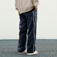 thumbnail image 6 of Men's Baggy Track Pants Y2K Streetwear Pants Drawstring Letter Pockets Casual Lounge Trousers Navy XL, 6 of 9