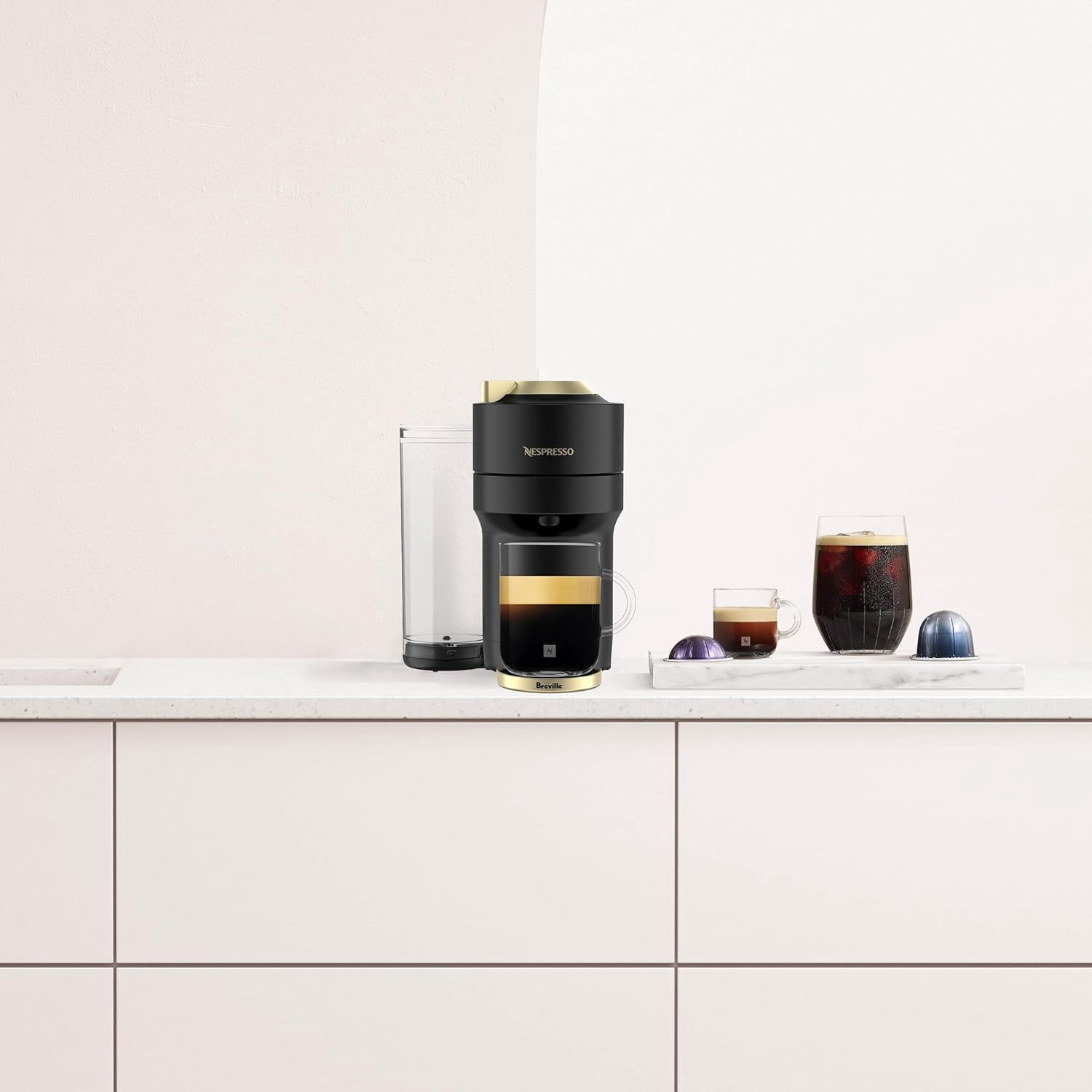 Festive Vertuo Pop+ Coffee and Espresso Maker, Matte Black Gold
