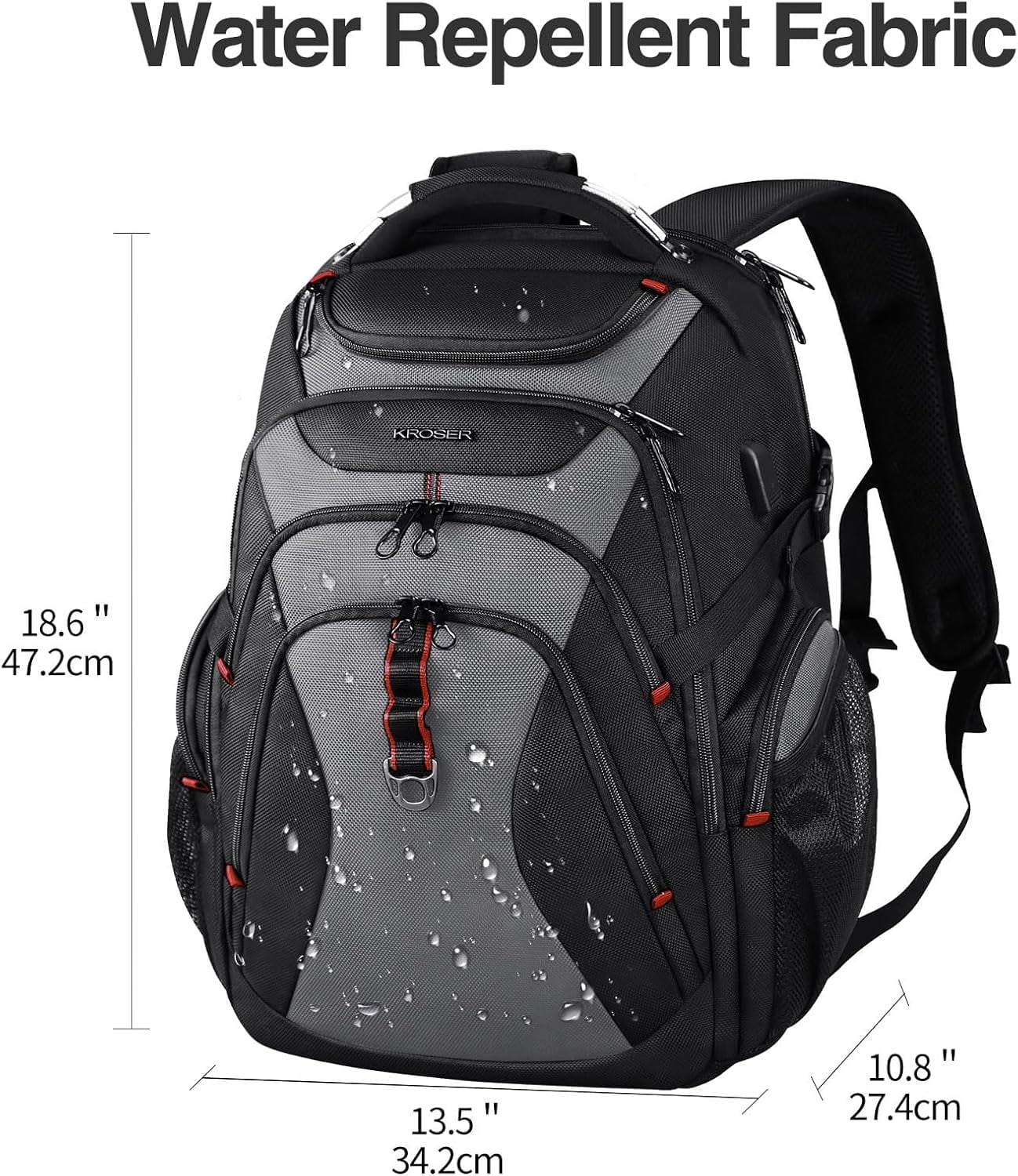 KROSER Durable Fabric 17.3-Inch Laptop Backpack