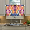 thumbnail image 2 of Yayeee Kitchen Curtains Tier Pair Light Filtering 27"x36" Rod Pocket Short Cafe Window Panel, Colorful Jars, 2 of 7