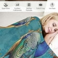 thumbnail image 3 of Orinice Peacock Blanket Teal Wildlife Fleece Throw Blanket Peacock Feathers Flannel Plush Blanket Soft Microfiber Fuzzy Blanket 40x50in, 3 of 6