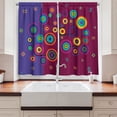 thumbnail image 2 of Ambesonne Trippy Kitchen Curtains, Geometric Tree Branches, 55"x39", Purple Maroon, 2 of 3
