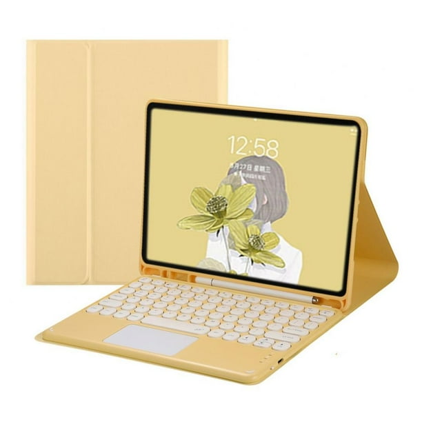 Keyboard Case for iPad Mini 6, Folio Cover with Pencil Holder and