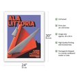 thumbnail image 2 of Ala Littoria - Italian National Airline - Linee Aeree Italiane - Vintage Travel Poster by Guglielmo Sansoni Tato c.1934 - Fine Art Rolled Canvas Print 20in x 26in, 2 of 4