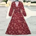 thumbnail image 5 of Enjoytime Dresses for Women Floral Printed Long Sleeve V-Neck Maxi Dresses Spring Casual Flowy Boho Travel Vacation Dress, 5 of 8