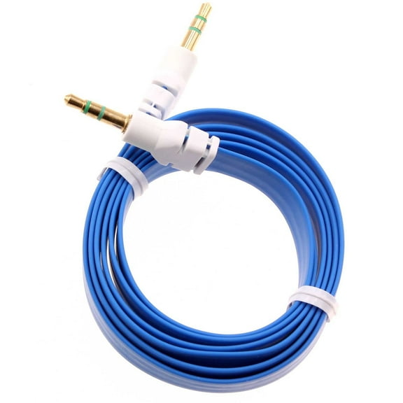 3.5mm Aux Cable Adapter Car Stereo Aux-in Audio Cord Speaker Jack Wire Blue E2W for Kyocera DuraXTP, Cadence, Hydro Wave, Jitterbug Touch, View, DuraXV LTE, DuraForce XD, Reach Life