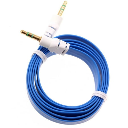 3.5mm Aux Cable Adapter Car Stereo Aux-in Audio Cord Speaker Jack Wire Blue D2M for Blackberry Z10 Q10 Z30 Priv DTek50 Key2 KEYone - Blackview BV9000 Pro BV8000 Pro - BLU S1 Vivo XL5