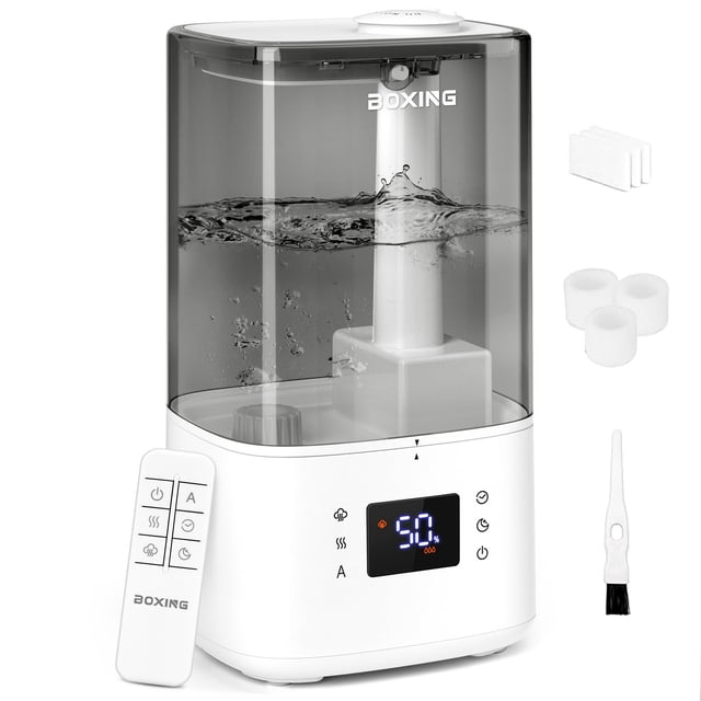 Humidificador Boxing de 6 litros, cálido y frío, para dormitorio, 60 horas