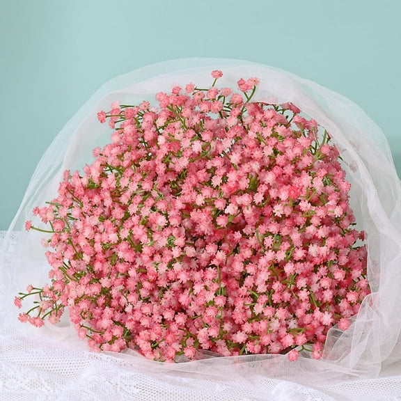 Babys Breath Artificial Flowers, 10 PCS Pink Baby Breath Flowers Artificial Bulk, Fake Babys Breath Gypsophila Real Touch Faux Babys Breath for Wedding Floral Arrangement Home Decor